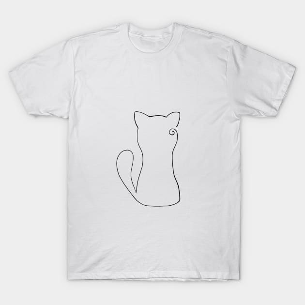 Cat Line Art T-Shirt by alisadesigns